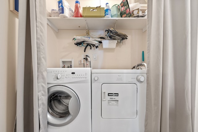 laundry area featuring washing machine and dryer