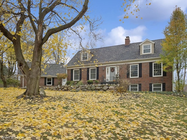 view of new england style home