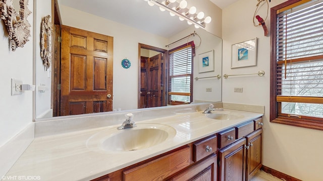 bathroom featuring vanity and a wealth of natural light