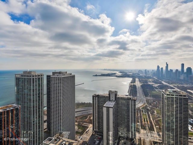 view of city featuring a water view