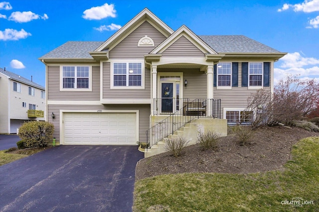 view of front of house with a garage