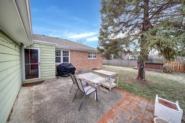 view of patio featuring area for grilling