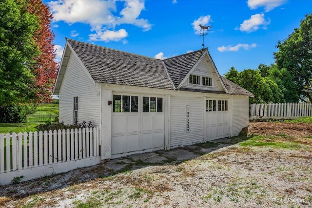 view of garage