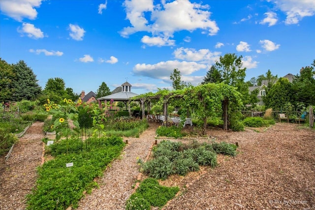 view of yard with a gazebo