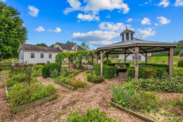 view of yard with a gazebo