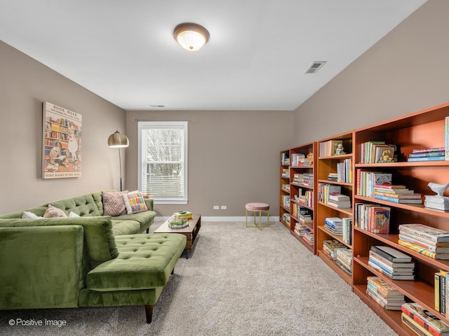 sitting room with carpet