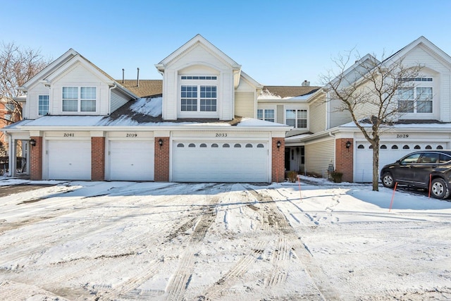 front facade with a garage