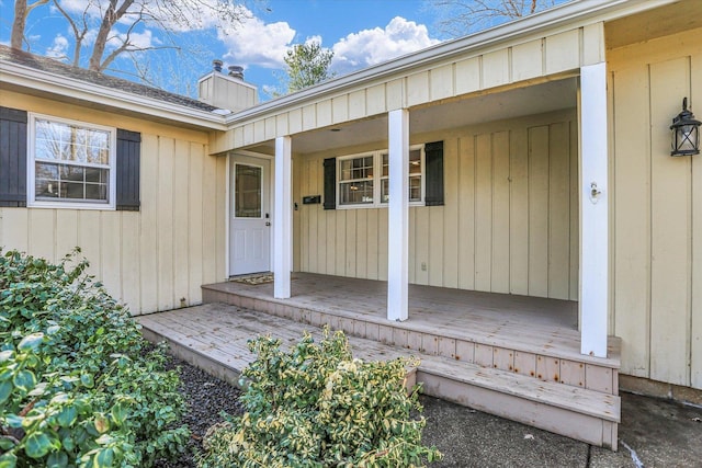 property entrance with a porch