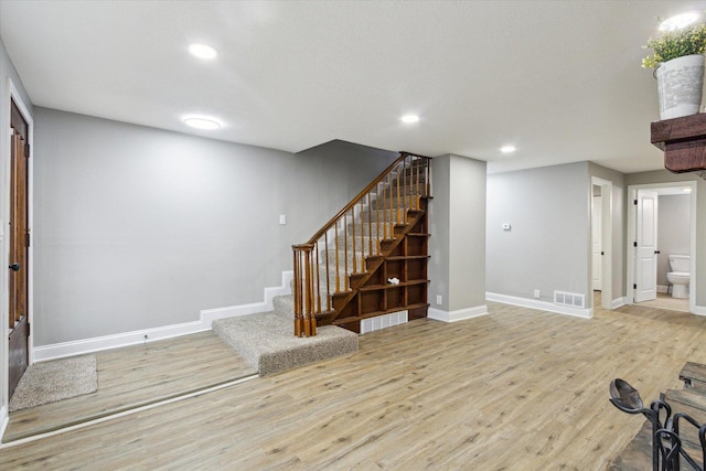 interior space featuring light wood-type flooring