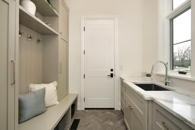 mudroom with sink