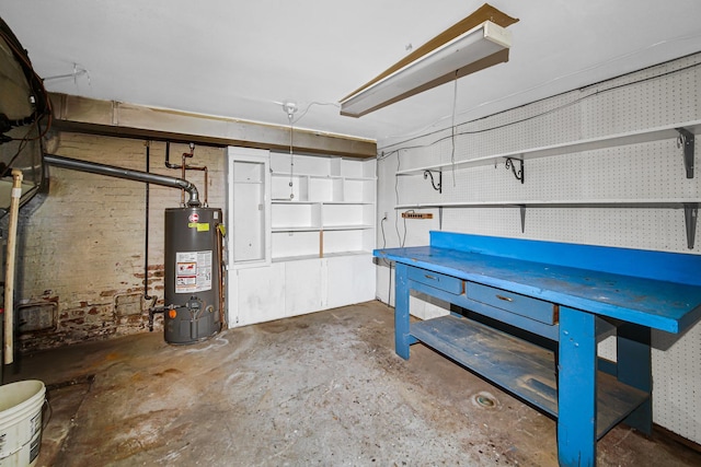 basement with gas water heater