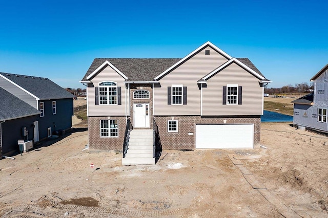 raised ranch with a garage