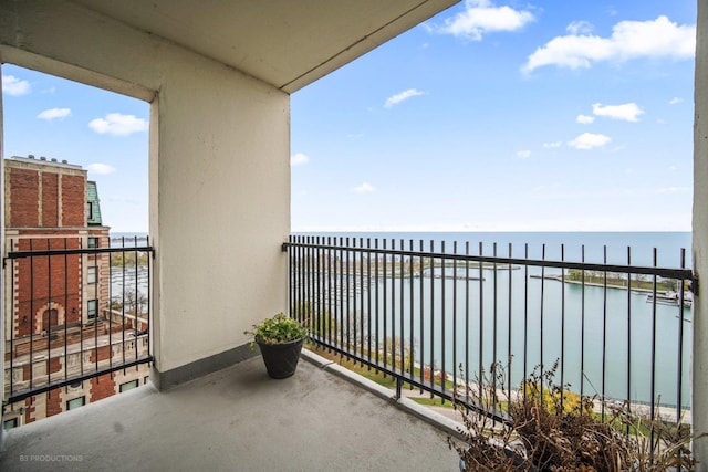 balcony with a water view