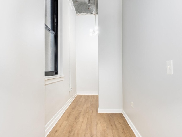 hall featuring light hardwood / wood-style flooring