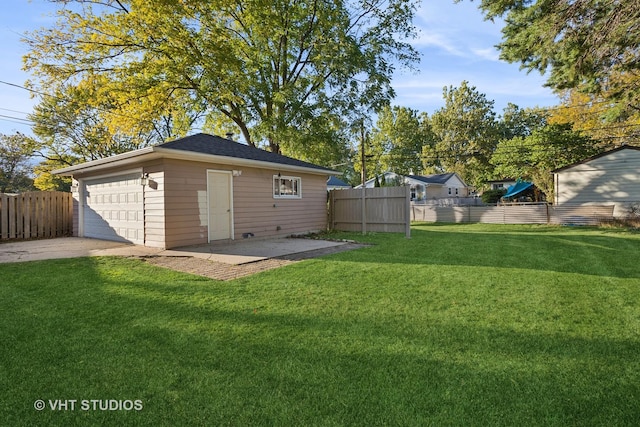 exterior space featuring a patio and a garage