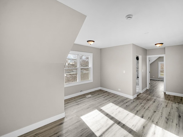 unfurnished room featuring light hardwood / wood-style floors