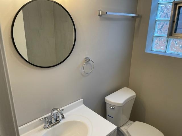 half bath with toilet and vanity