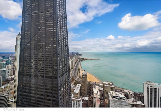 property view of water featuring a city view