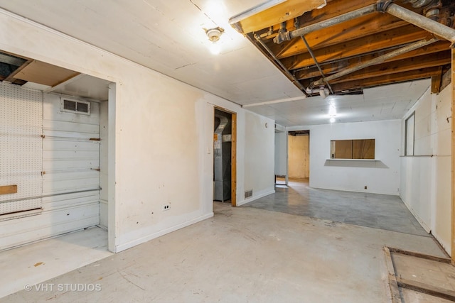 unfinished basement with visible vents