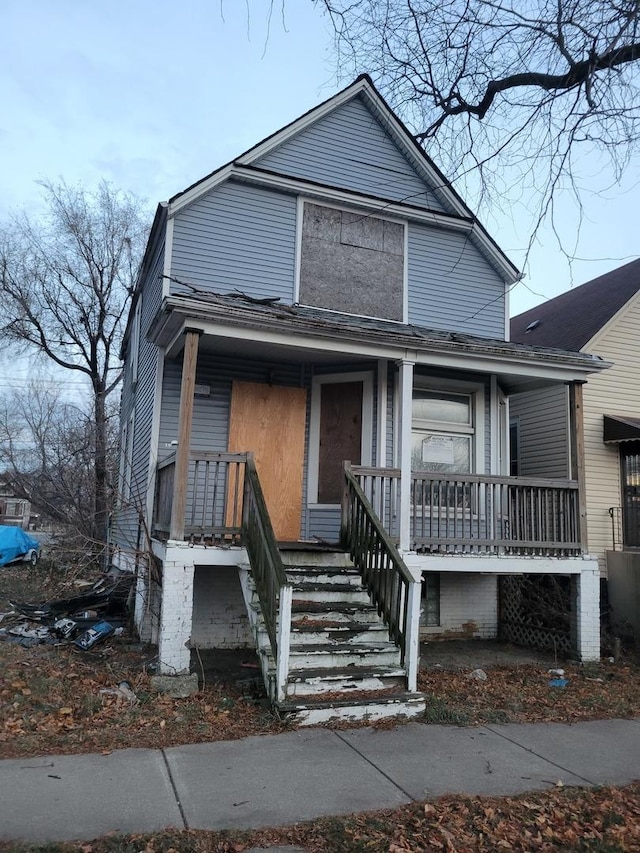 bungalow-style home featuring a porch