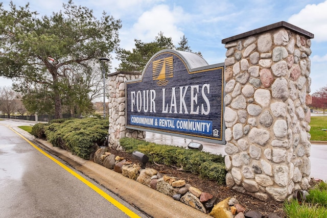 view of community sign