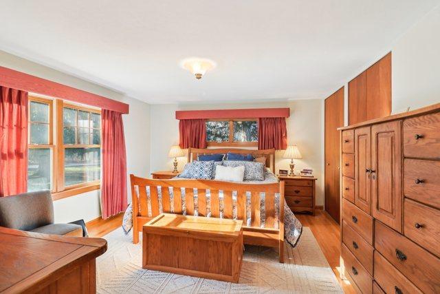 bedroom featuring light hardwood / wood-style flooring