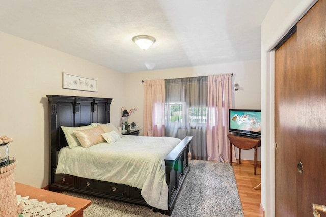 bedroom featuring wood-type flooring