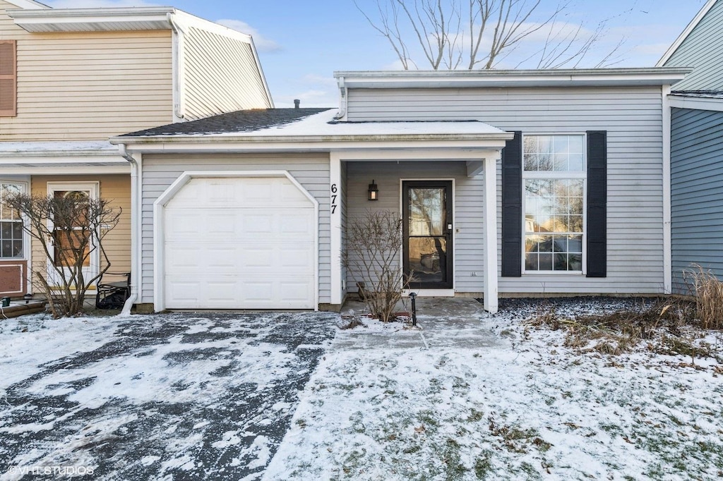 view of front facade with a garage