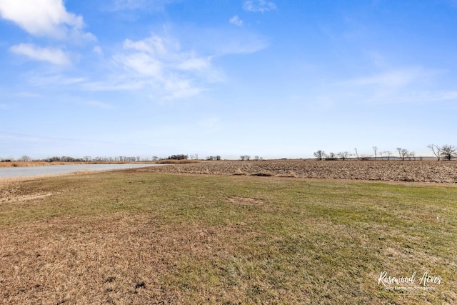 view of yard with a rural view