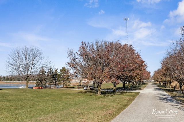 view of street featuring a water view