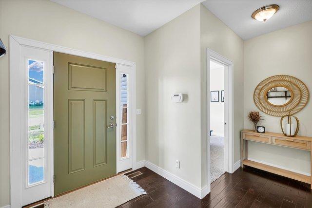 foyer featuring dark wood-type flooring