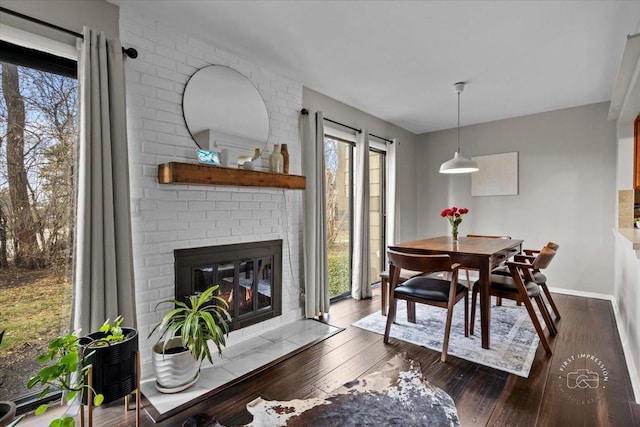 dining room featuring hardwood / wood-style floors and a wealth of natural light