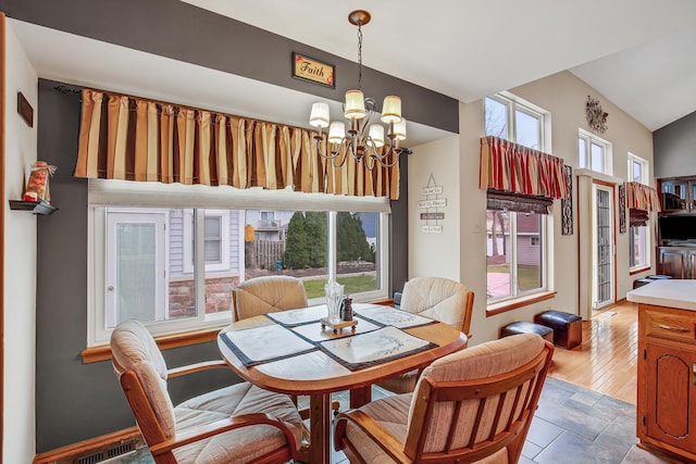 dining room featuring an inviting chandelier