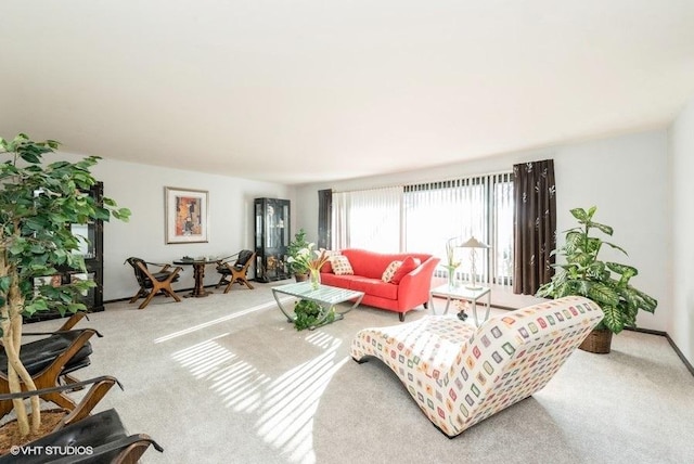 living room with carpet