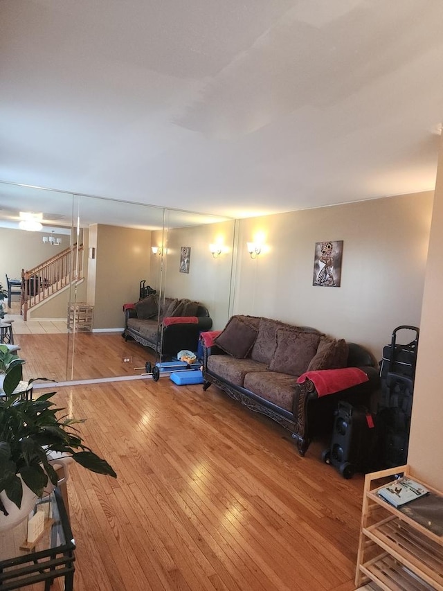 living room featuring wood-type flooring