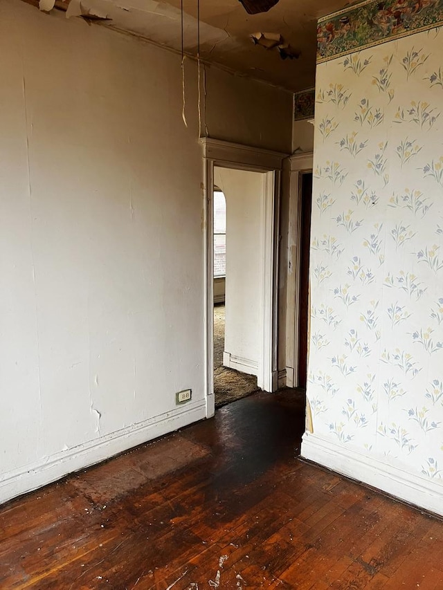 empty room featuring hardwood / wood-style floors