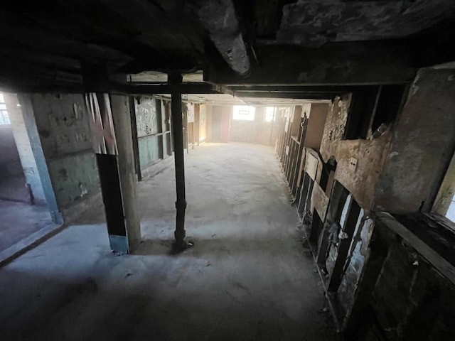 basement with plenty of natural light