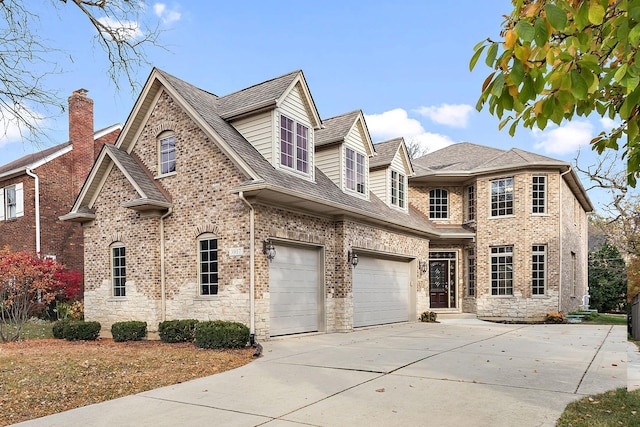 view of front facade featuring a garage