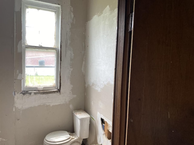 bathroom with plenty of natural light and toilet