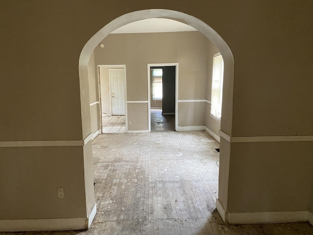 empty room with light wood-type flooring