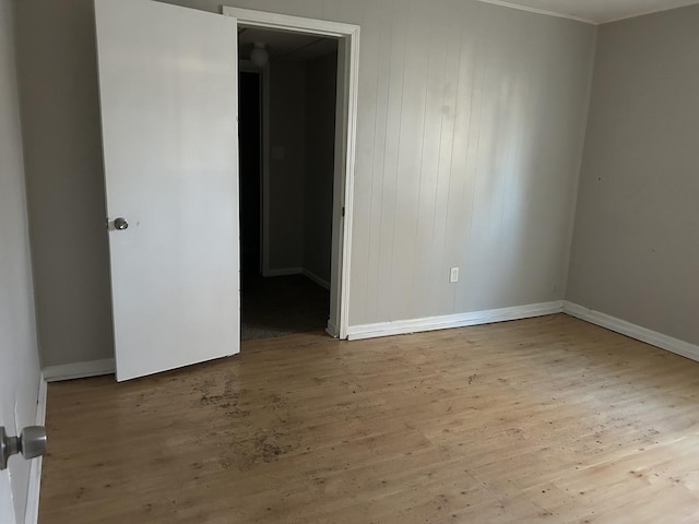 empty room with light wood-type flooring