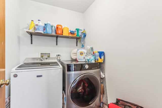 laundry area featuring washer and dryer