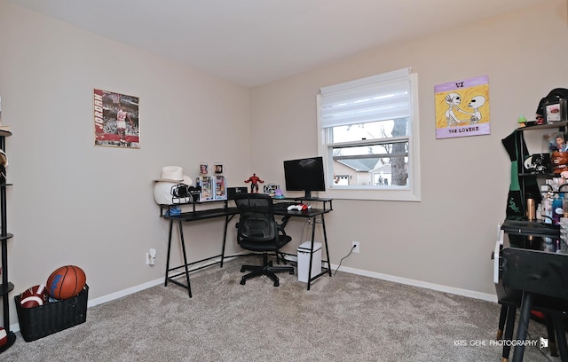 view of carpeted office