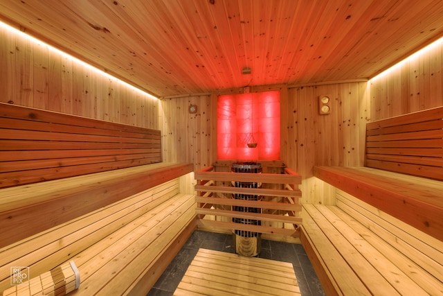 view of sauna / steam room featuring tile patterned floors