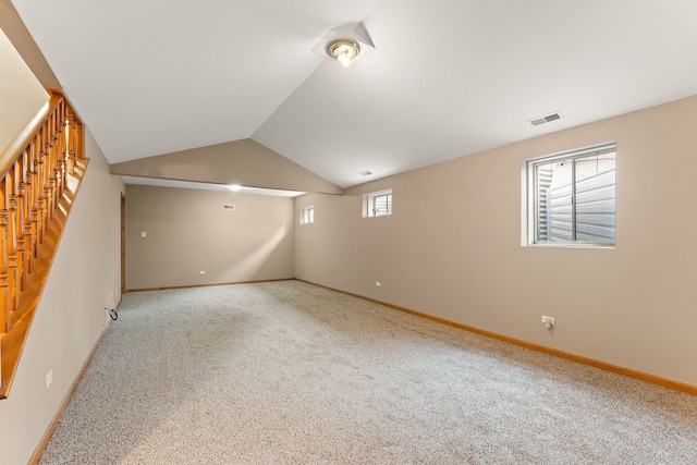 basement with carpet floors