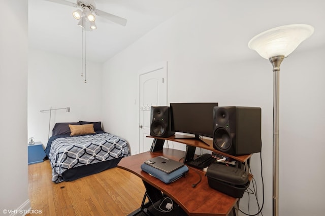 bedroom featuring light wood-type flooring