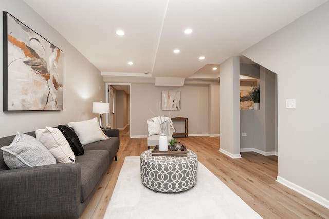 living room featuring hardwood / wood-style flooring