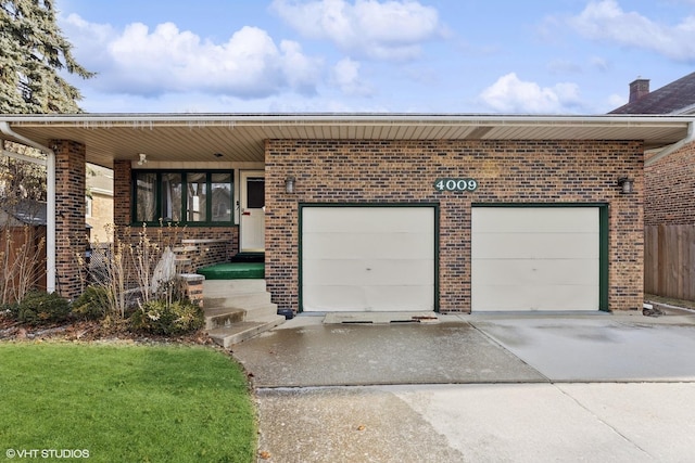 view of front facade with a garage