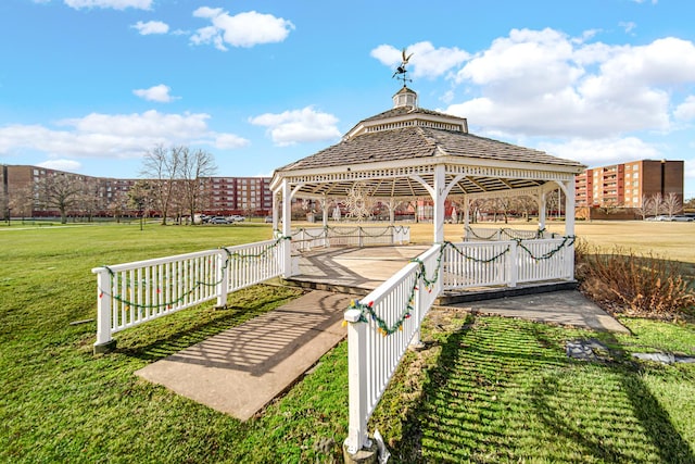 exterior space with a gazebo