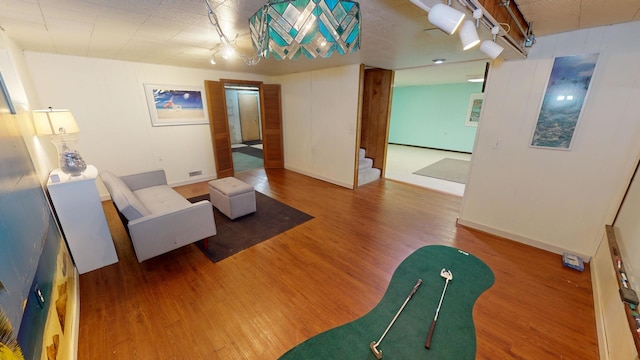 living room featuring wood-type flooring